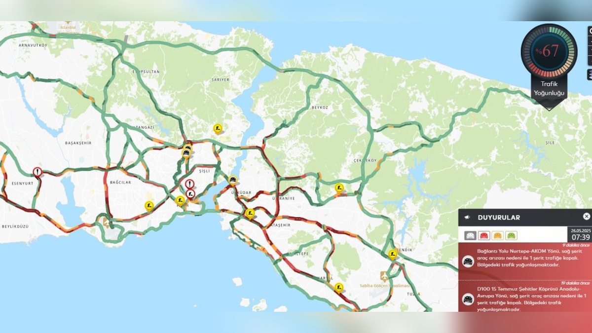 İstanbul'da yoğun trafik: Yağmur etkili oldu