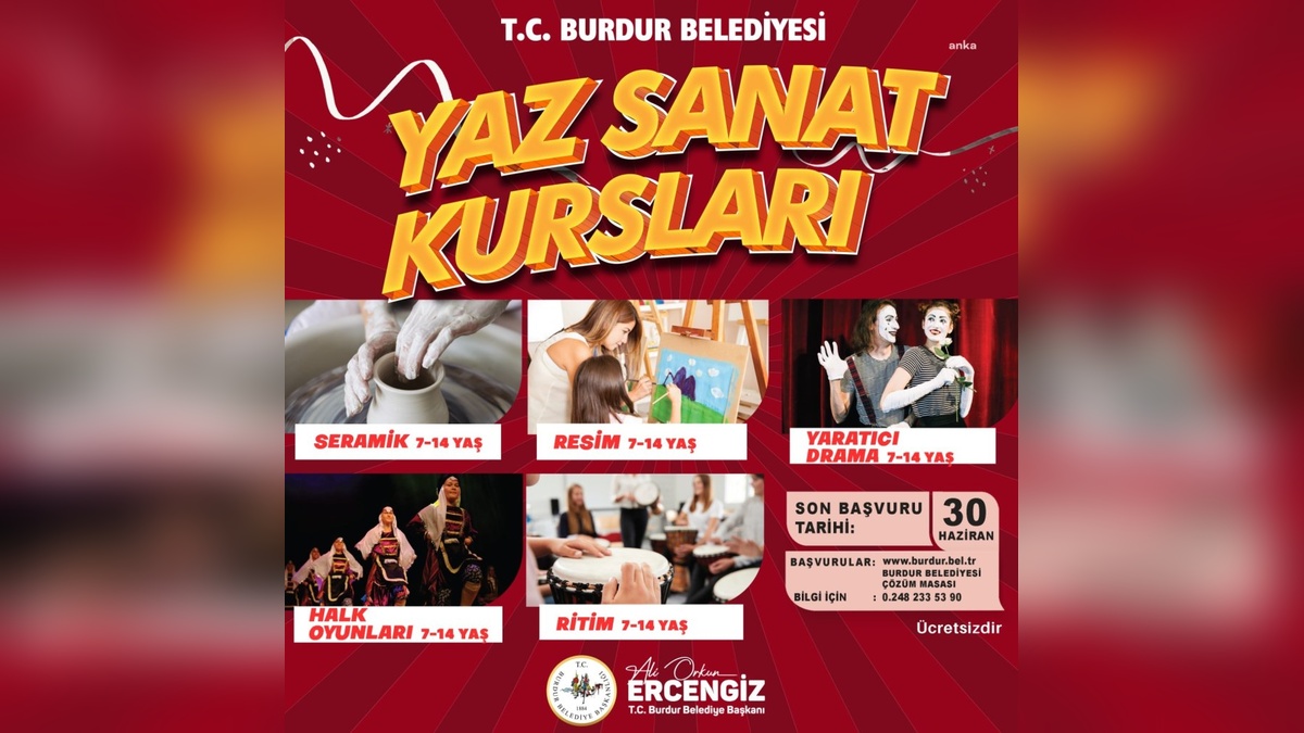 Burdur Belediyesi'nden yaz tatilinde ücretsiz sanat ve spor kursları