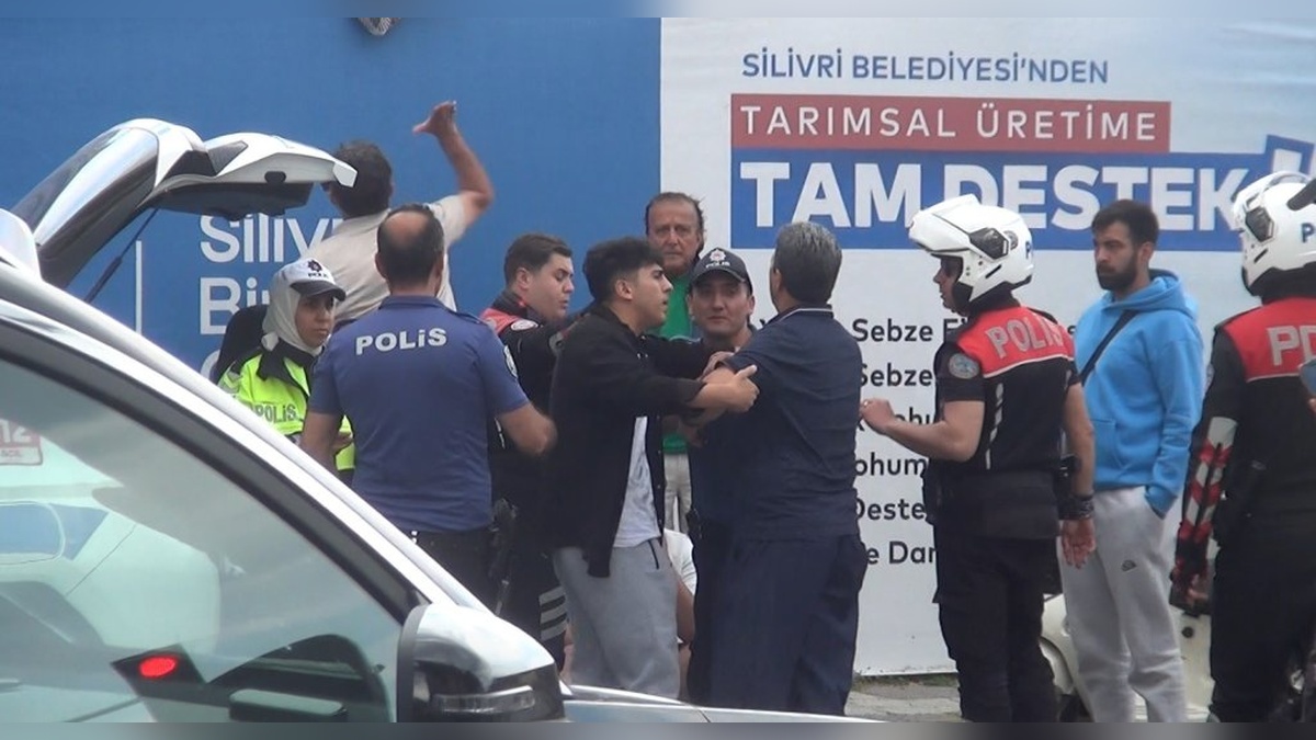 Silivri'de kaza sonrası baba ile sürücü arasında arbede