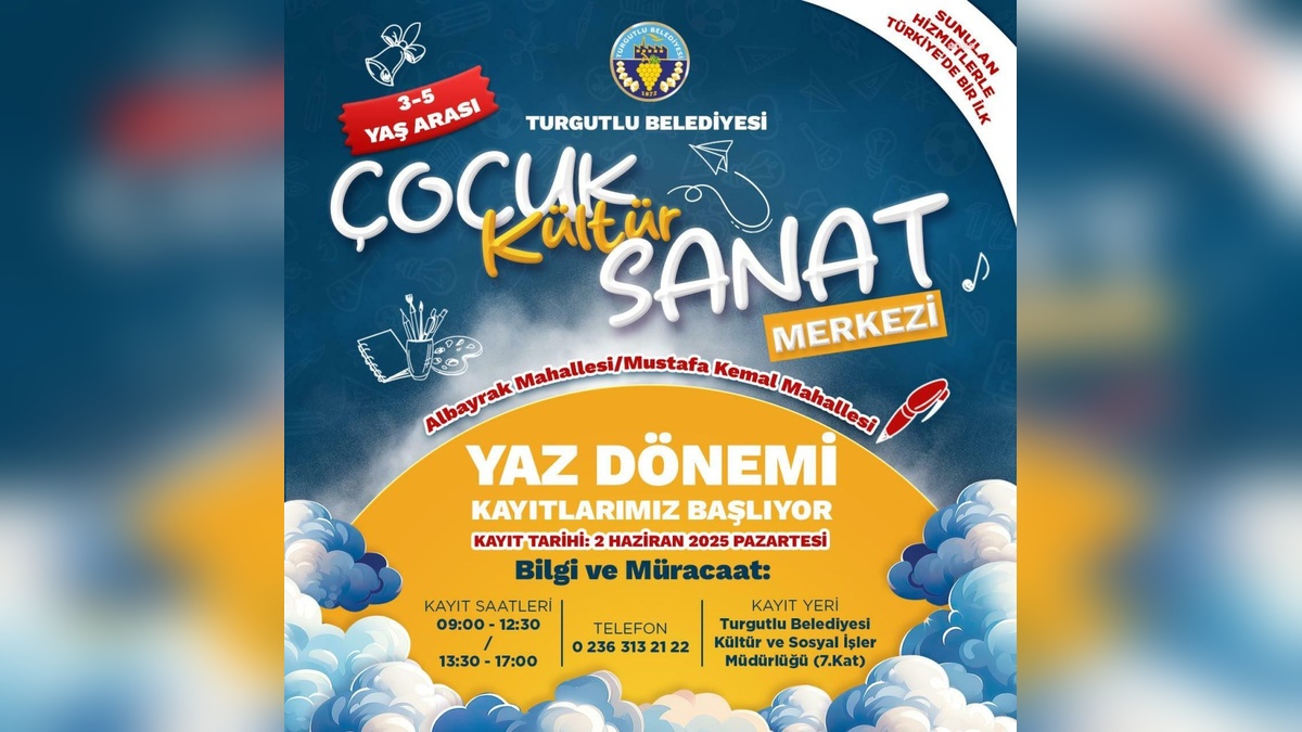 Turgutlu'da Çocuk Kültür Sanat Merkezleri yaz kursları başlıyor