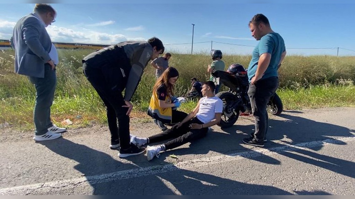 Çorlu'da motosiklet kazası: 2 yaralı