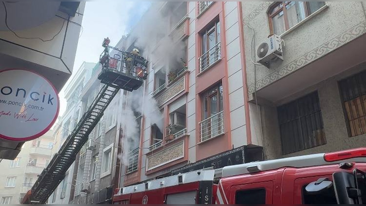 Zeytinburnu'nda yangın: Çocuk çarşafla kurtuldu