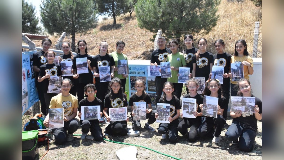 İzmir Bergama'da okul bahçesindeki ağaçlar için yağmur suyu hasadı projesi