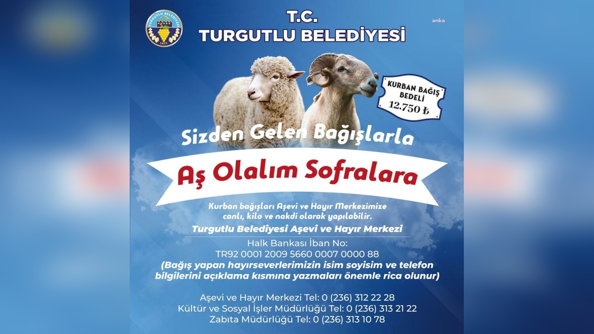 Turgutlu'da Kurban Bayramı bağış kampanyası sürüyor: Aşevi ve Hayır Merkezi ihtiyaç sahiplerine ulaşacak