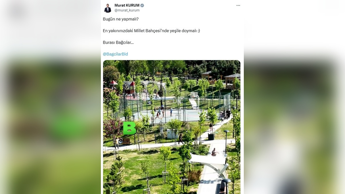 Murat Kurum: Bağcılar Millet Bahçesi'nde yeşile doymalı