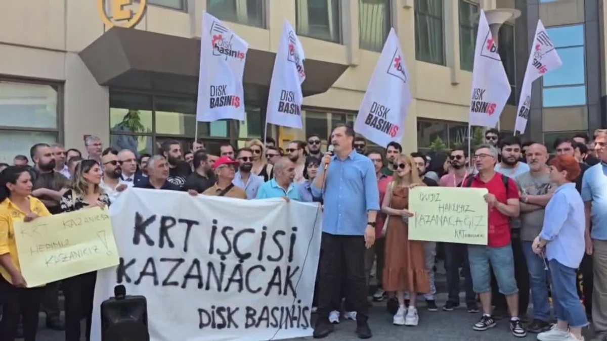 Erkan Baş, KRT emekçilerinin iş bırakma eylemine destek verdi