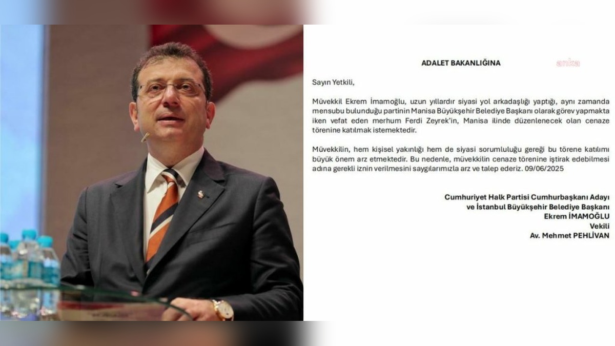 İmamoğlu, Zeyrek'in cenazesine katılmak için başvuruda bulundu