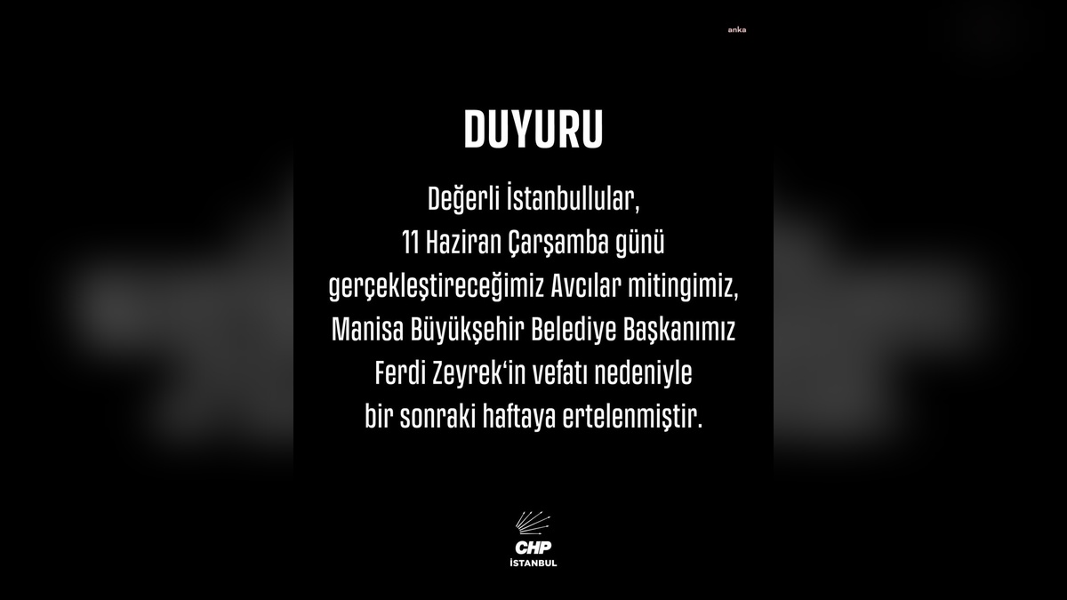 Avcılar mitingi ertelendi