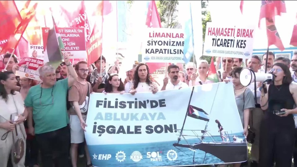 Ankara'da Filistin protestosu: ABD Büyükelçiliği önünde açıklama