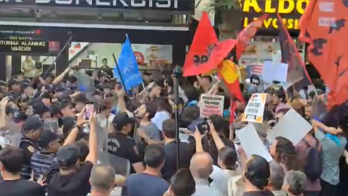 Ankara'da izinsiz Filistin protestosu: 6 gözaltı