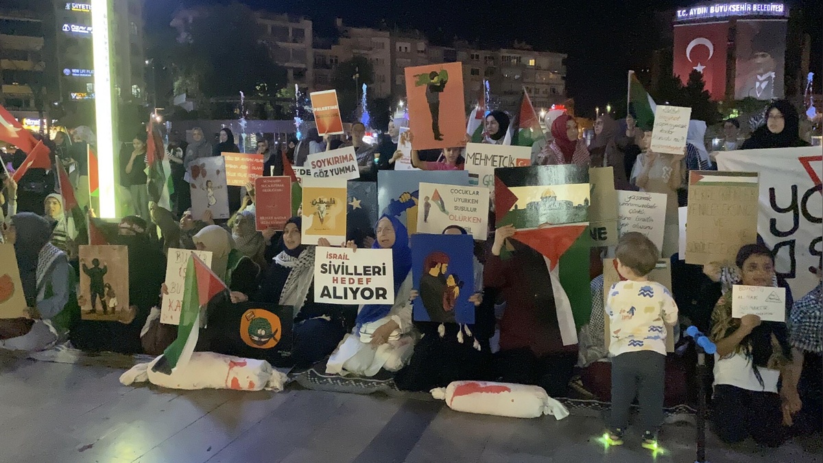 Aydın'da İsrail'in Filistin saldırıları protesto edildi