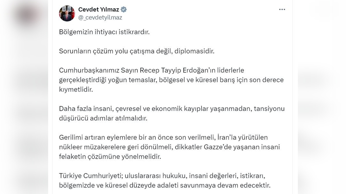 Cevdet Yılmaz: Gerilimi artıran eylemlere son verilmeli