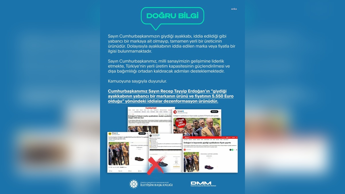 Cumhurbaşkanı Erdoğan'ın ayakkabısıyla ilgili dezenformasyon iddiası yalanlandı