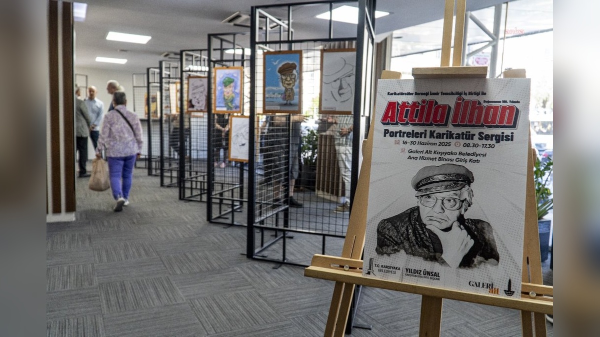 Karşıyaka'da Attila İlhan Portreleri Karikatür Sergisi açıldı