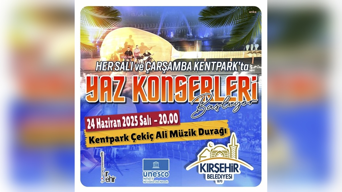 Kırşehir Belediyesi'nden Yaz Konserleri: Çekiç Ali Müzik Durağı'nda ücretsiz konserler
