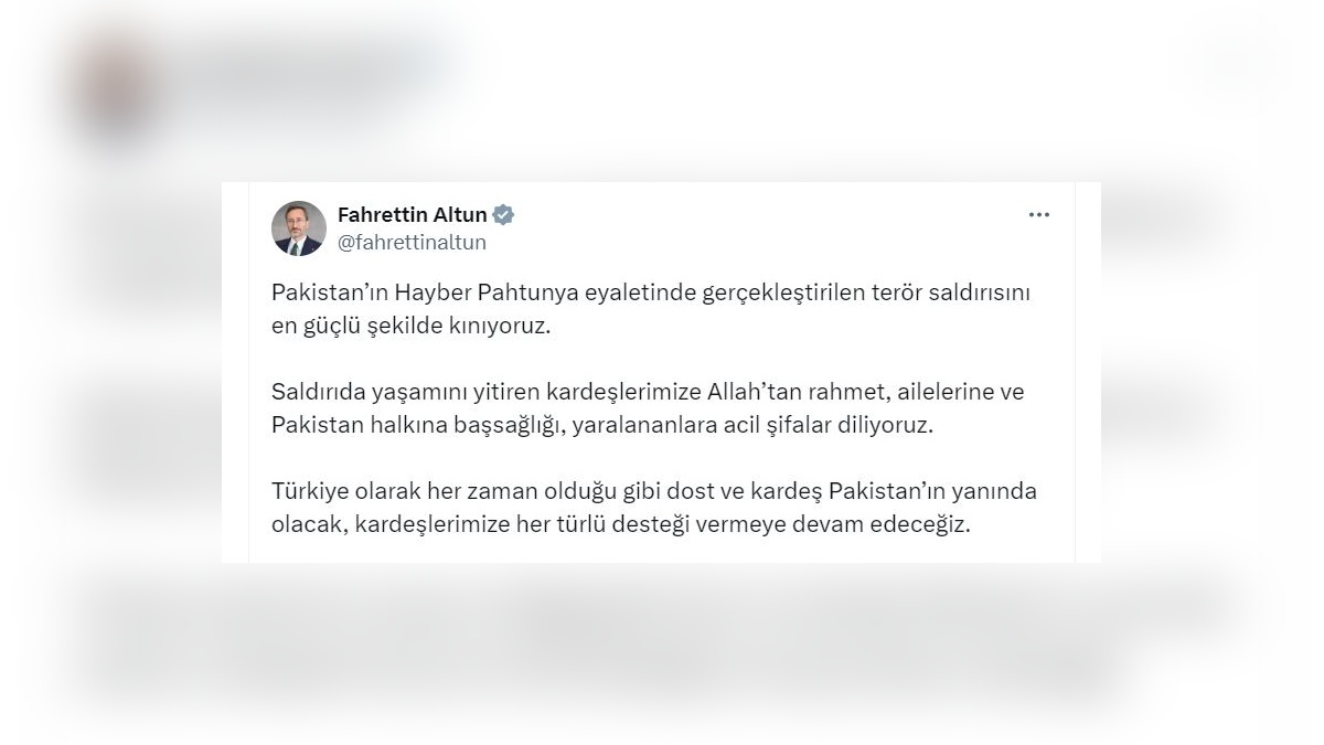 Altun: Pakistan'daki terör saldırısını kınıyoruz