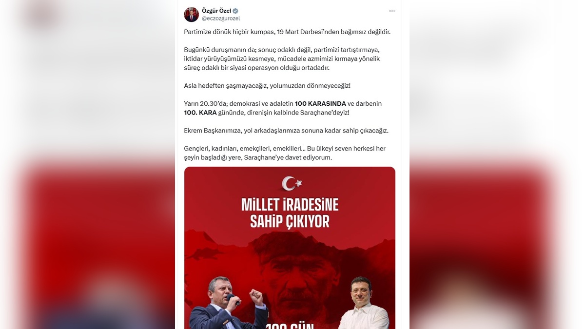 Özgür Özel: CHP'ye yönelik süreç odaklı siyasi operasyon
