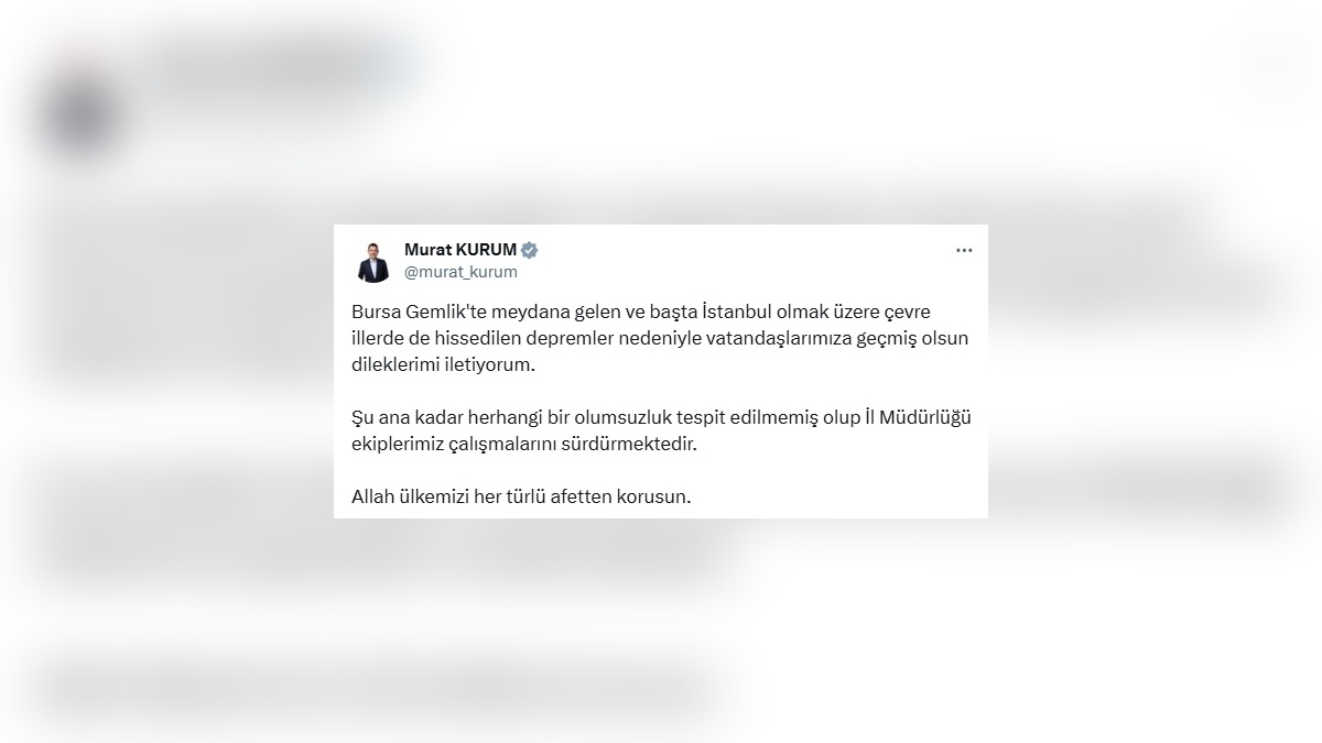 Bakan Kurum ve Memişoğlu, Bursa Gemlik depremi için açıklama yaptı