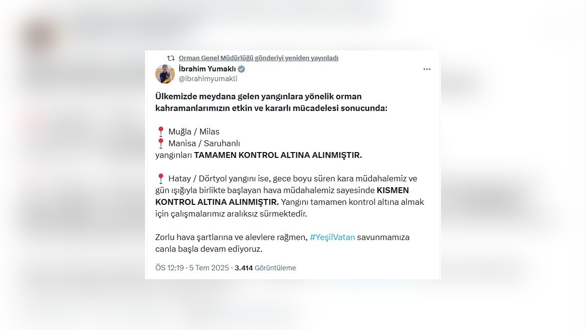 Muğla Milas ve Manisa Saruhanlı yangınları kontrol altında
