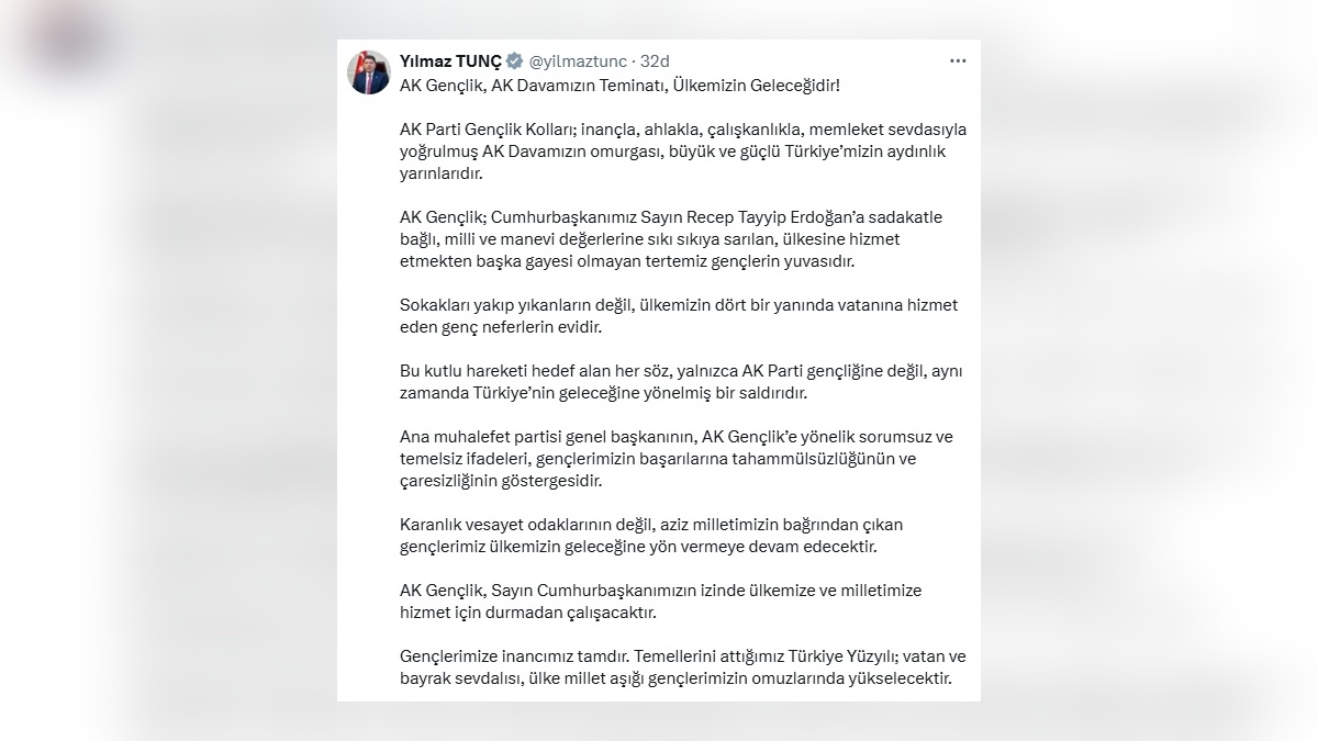 Adalet Bakanı Tunç: AK Gençlik, Türkiye'nin geleceğidir