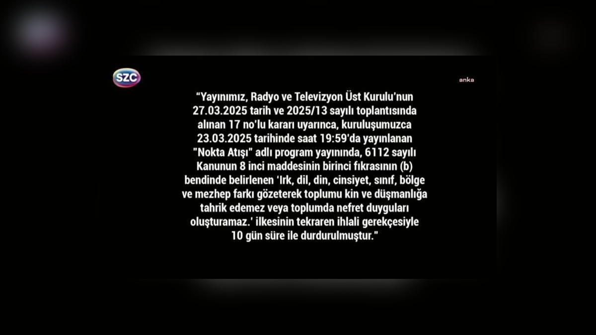 Sözcü TV karartıldı: RTÜK cezası uygulandı