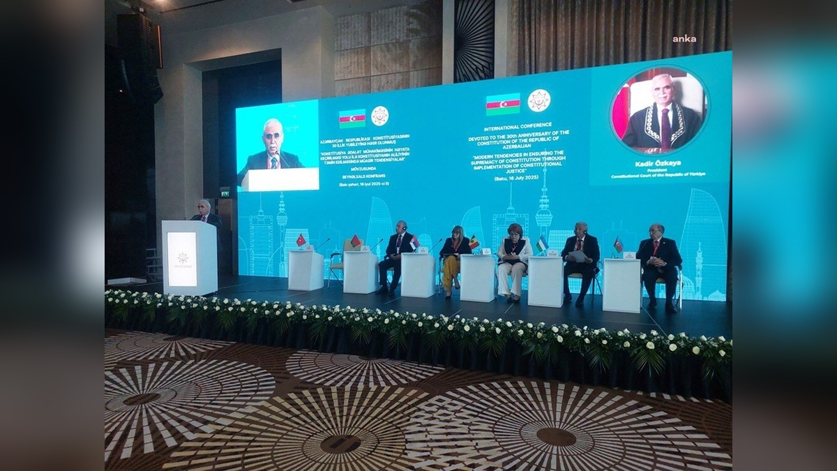 Özkaya, Bakü'de Anayasa Yargısı Konferansı'nda konuştu: Adaletli olmak devletlerin ömrünü uzatır