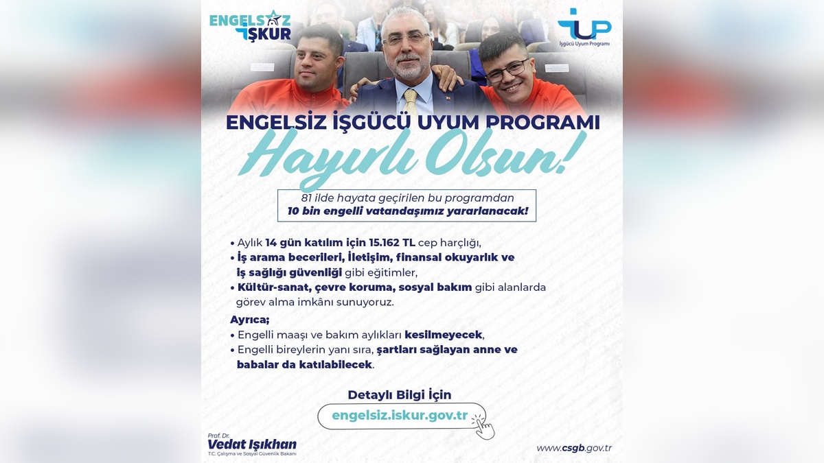 Çalışma Bakanlığı'ndan engelliler için 'Engelsiz İşgücü Uyum Programı'