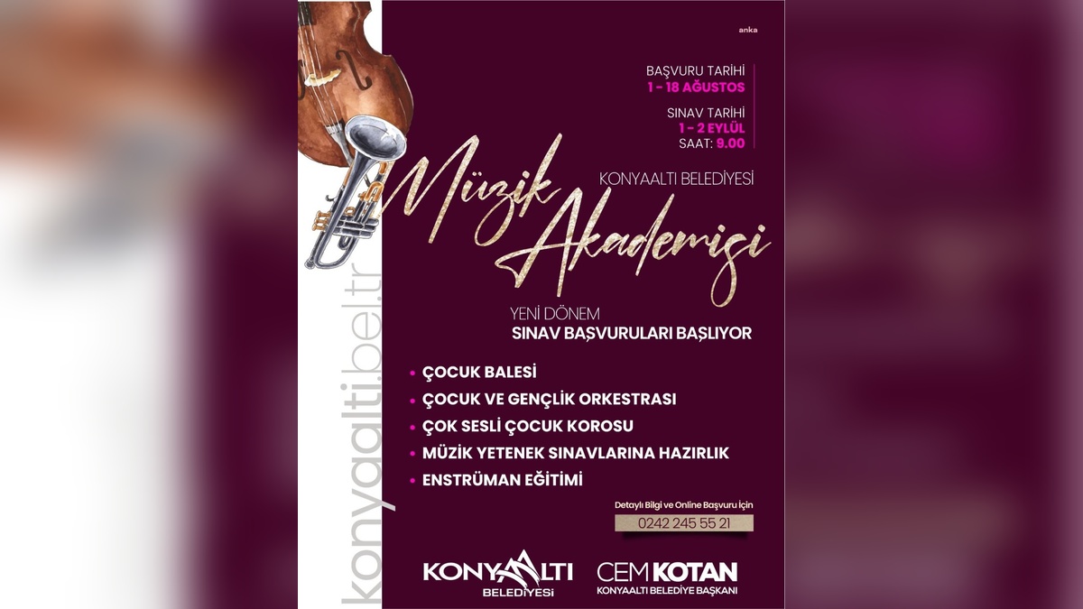 Konyaaltı Belediyesi Müzik Akademisi sınav başvuruları başladı