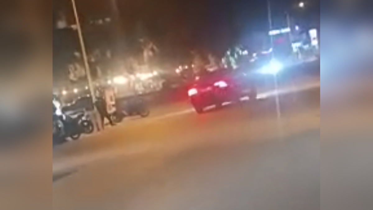 Samandağ'da drift yapan sürücü polislere kaçar, dere yatağına düştü