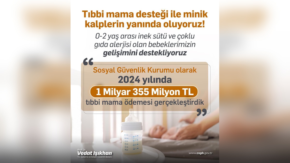 Işıkhan: 1,3 milyar TL tıbbi mama ödemesi yapıldı