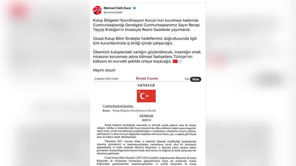 Kutup Bölgeleri Koordinasyon Kurulu kuruldu