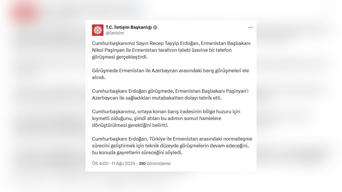Cumhurbaşkanı Erdoğan: Ermenistan-Azerbaycan mutabakatı bölge huzuru için kıymetli