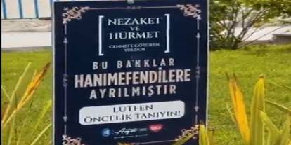 AKP'li belediye kentin meydanına haremlik selamlığı getirdi