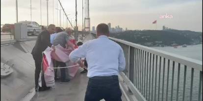 Boğaz Köprüsü'nde 'İmamoğlu'na özgürlük' pankartı