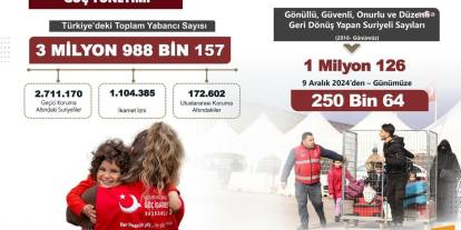 Göç İdaresi: 250 bin Suriyeli gönüllü olarak ülkesine döndü