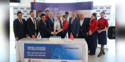 FlyArystan'ın Astana seferleri Gazipaşa-Alanya Havalimanı'na başladı