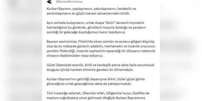 Kurtulmuş'tan Kurban Bayramı mesajı: 'Mazlum coğrafyalara umut getirmesi dileğiyle'