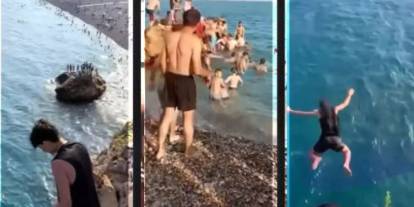 40 metrelik falezlerden atladı, canını hiçe saydı