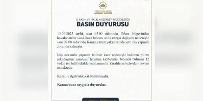 Aksaray'da sıcak hava balonu kazası: 1 ölü, 12 yaralı