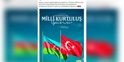 Erdoğan'dan Azerbaycan'a kutlama mesajı: 'Millî Kurtuluş Günü'nü tebrik ediyorum