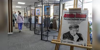 Karşıyaka'da Attila İlhan Portreleri Karikatür Sergisi açıldı