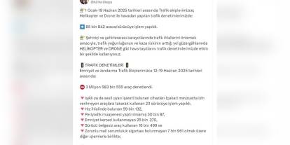 Yerlikaya: 12-19 Haziran'da 3 milyon araç denetlendi, 468 bine işlem yapıldı