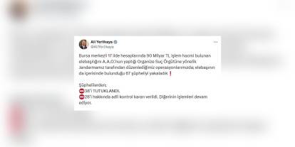Bursa merkezli operasyon: 90 milyar TL'lik dolandırıcılık örgütüne darbe