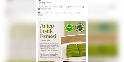 Gaziantep fıstık ezmesi AB'den coğrafi işaret tescili aldı
