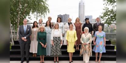 Emine Erdoğan, Rotterdam'da lider eşleriyle buluştu