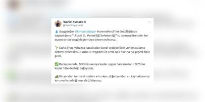 Yumaklı: Açık alan sulama sistemlerine hibe desteği