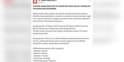 İletişim Başkanlığı: 111 yangın çıktı, 106'su kontrol altında