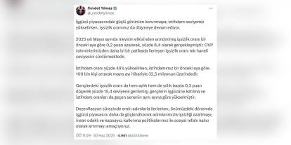Yılmaz: İşsizlik oranı yüzde 8,4'e geriledi
