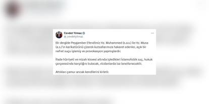 Cevdet Yılmaz: Hz. Muhammed ve Hz. Musa karikatürleri İslamofobik suçtur