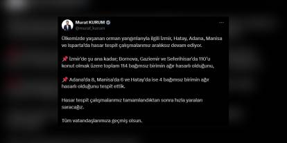 Kurum: 5 ildeki yangınlarda 132 bağımsız birim ağır hasarlı